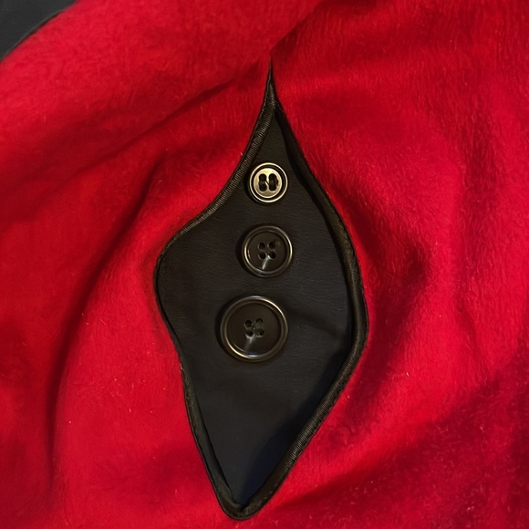 London fog vintage navy blue double breasted maincoat with red liner - Picture 10 of 12